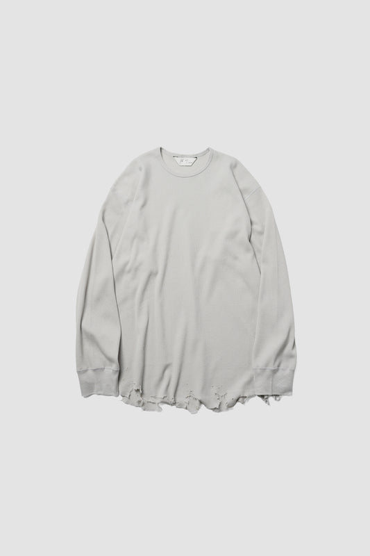 ANCELLM / DAMAGE WAFFLE CREW LS "GREIGE"