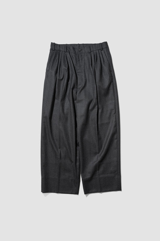 nonnotte/ Draping Five-Tuck Wide Trousers "Charcoal Top"