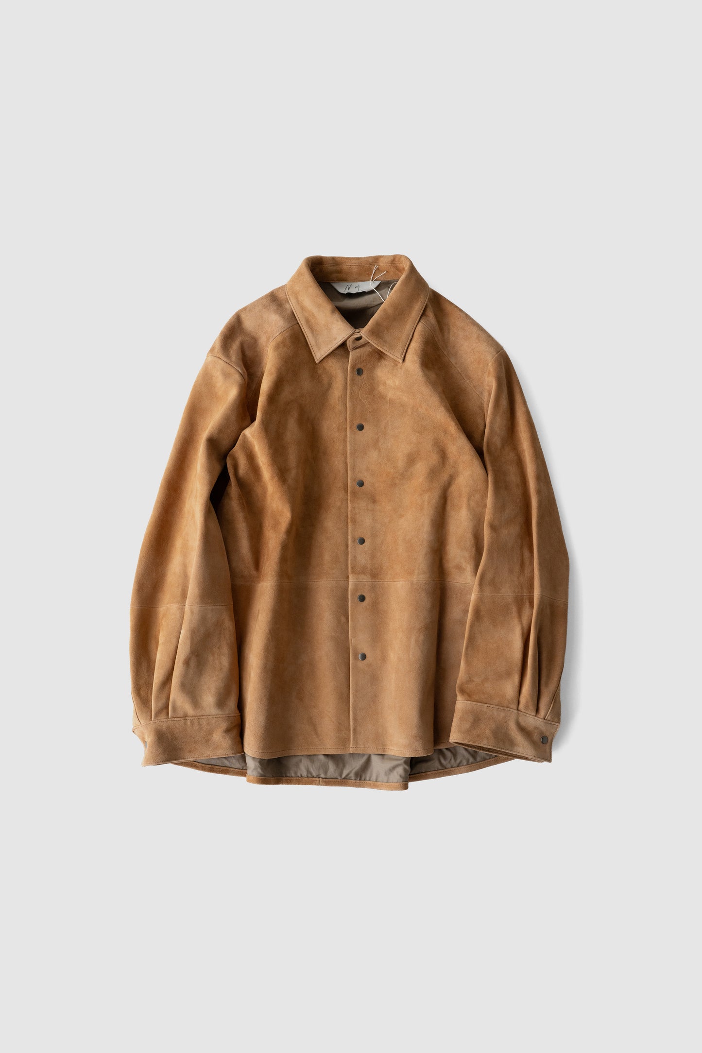 ANCELLM / GEEP LEATHER OVER SHIRT "CAMEL"