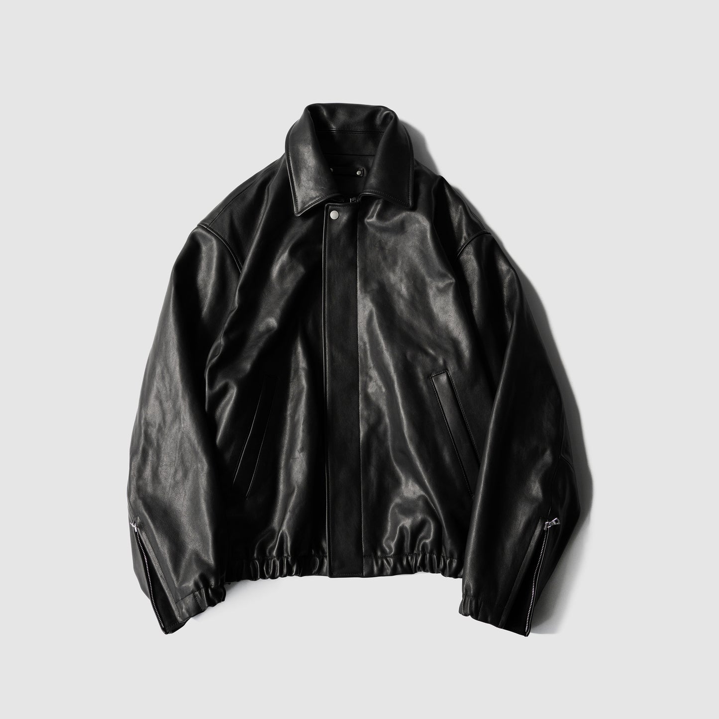 ssstein/ -ex- SHEEP LEATHER ZIP SHORT JACKET "BLACK"