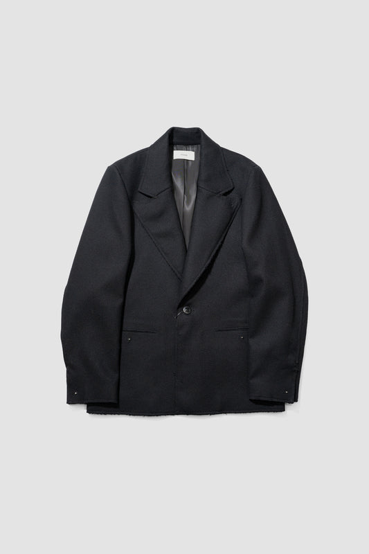 VUJA DÉ / Hans Studded Jacket in Coated Lambswool "BLACK"