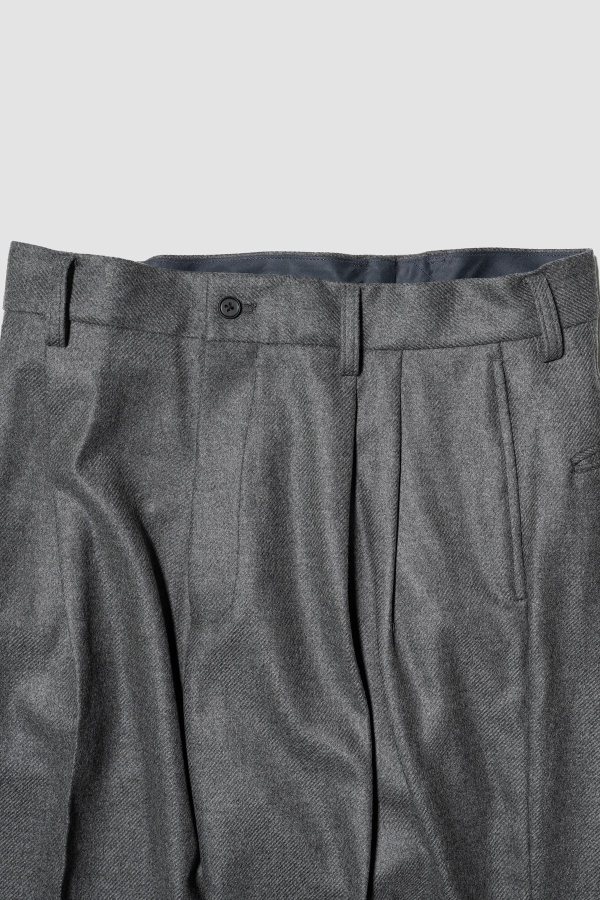 ssstein/ COMPRESSED FLANNEL LONG WIDE TROUSERS "DARK GREY"