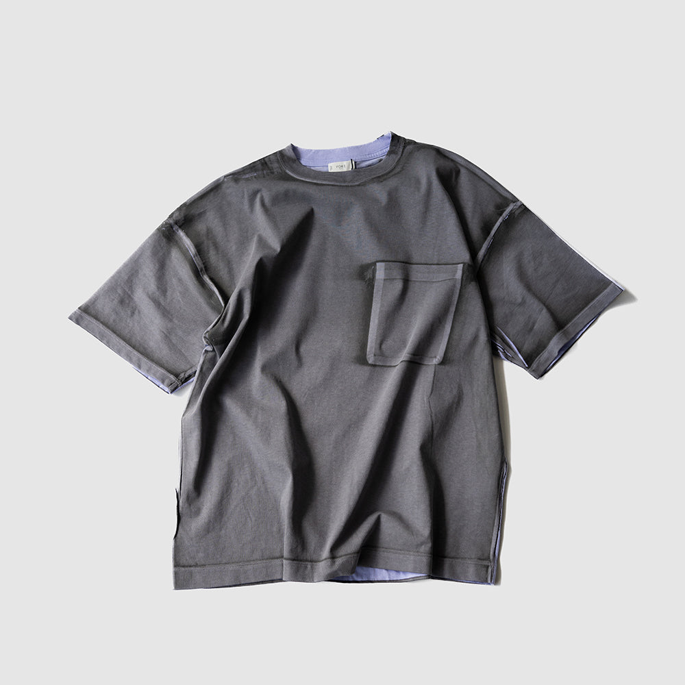 YOKE/ All-over Pigment Printed T-shirt "LAVENDER"