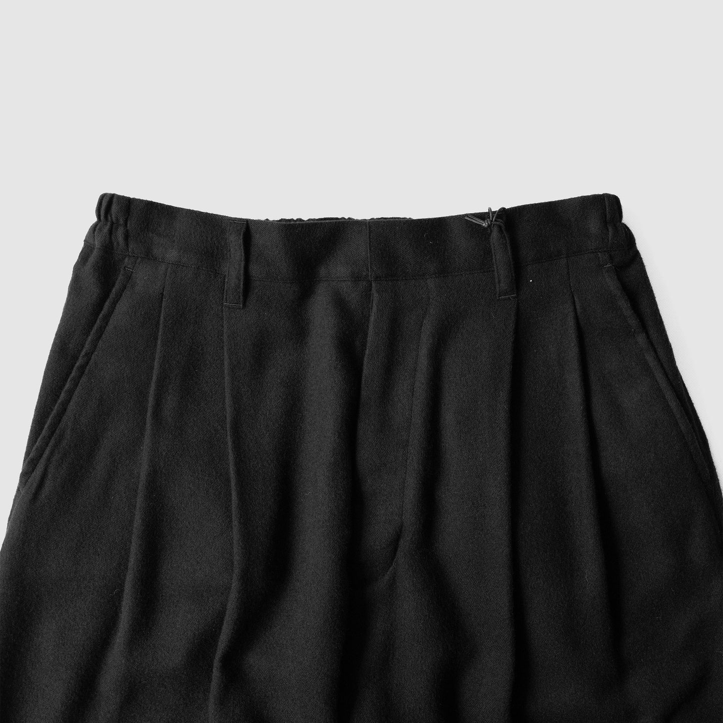 ssstein/ RAYON SILK FLANNEL WIDE EASY TROUSERS "BLACK"
