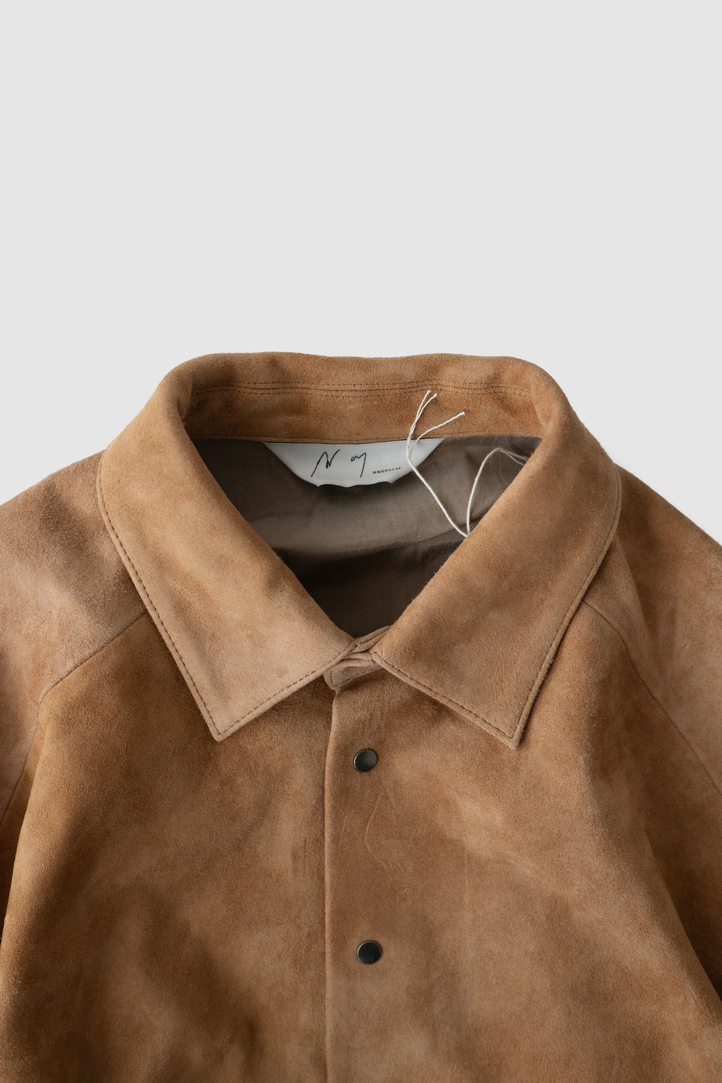 ANCELLM / GEEP LEATHER OVER SHIRT "CAMEL"