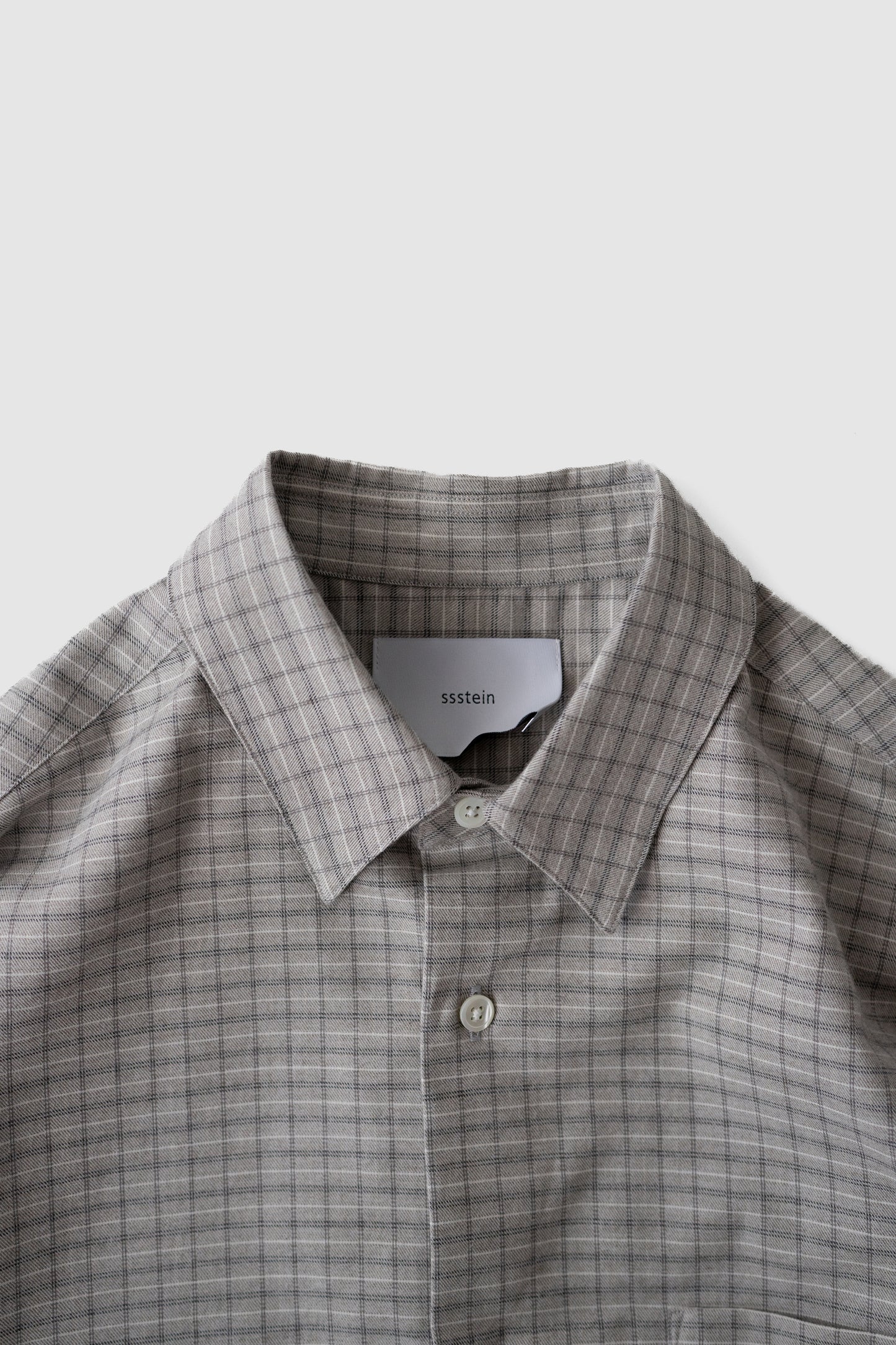 ssstein/ COTTON LLAMA OVERSIZED REGULAR COLLAR SHIRT "GRAPH CHECK"