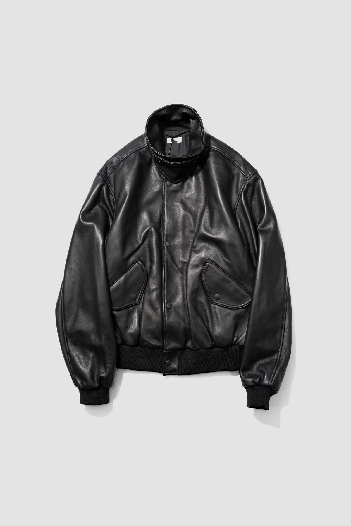 YOKE/ Lamb Leather Bomber Jacket "Black"