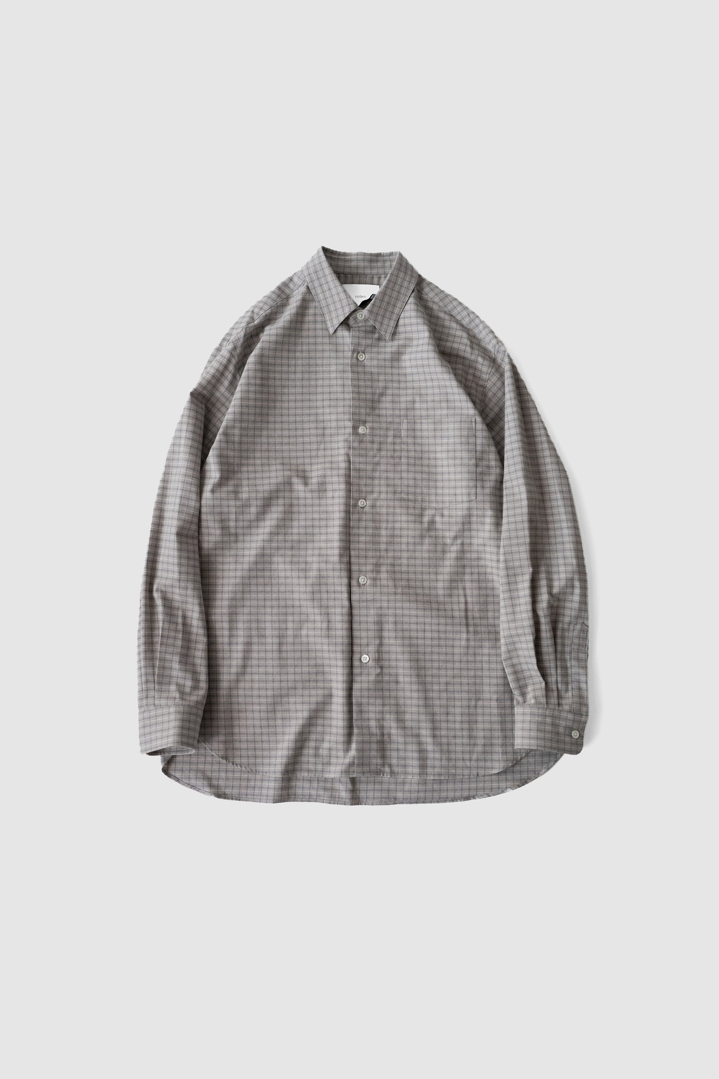 ssstein/ COTTON LLAMA OVERSIZED REGULAR COLLAR SHIRT "GRAPH CHECK"