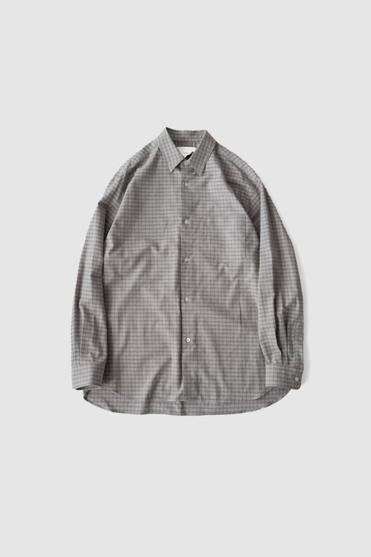 ssstein/ COTTON LLAMA OVERSIZED REGULAR COLLAR SHIRT "GRAPH CHECK"