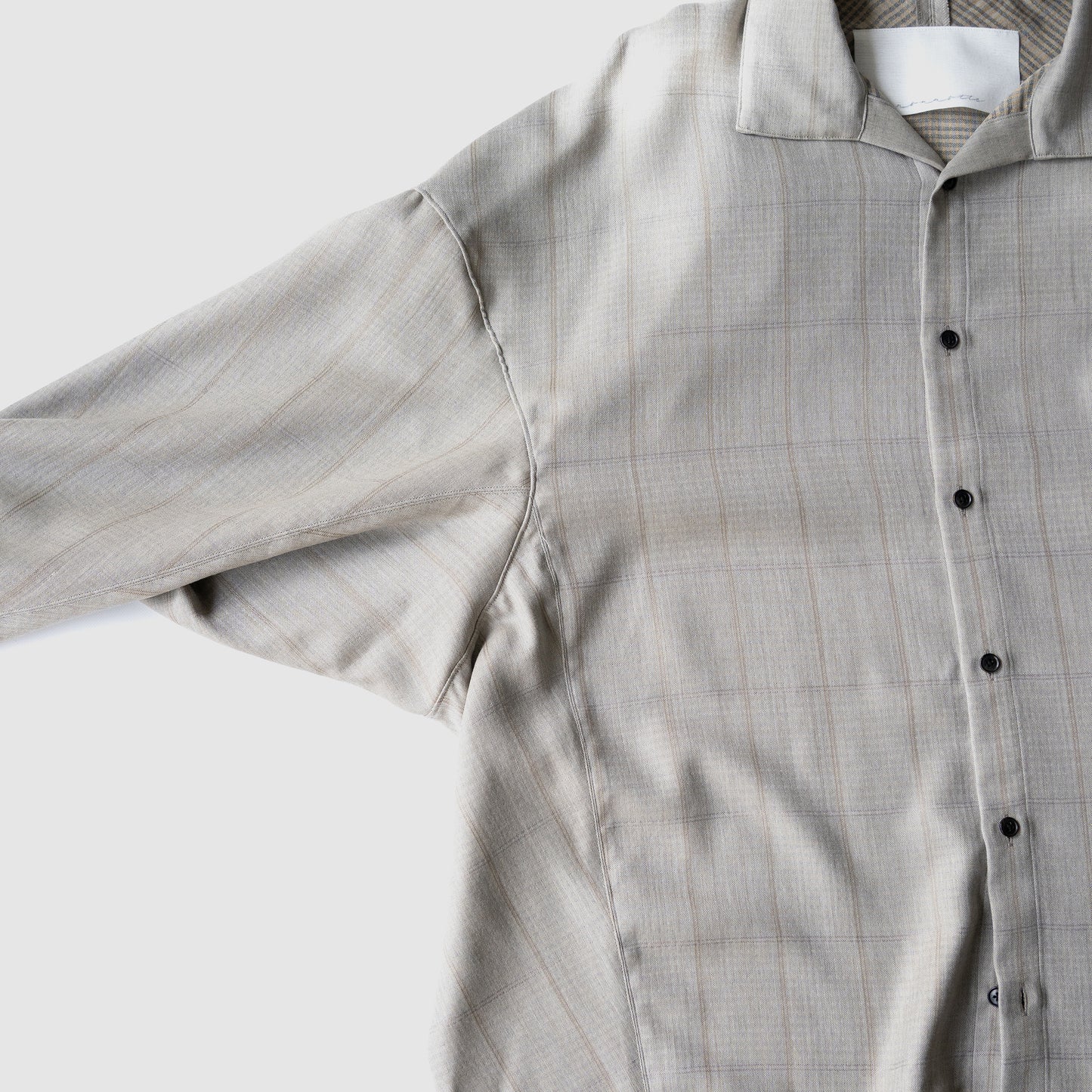 nonnotte/ Draping Open Collar Shirt Type A "Clay Mist"