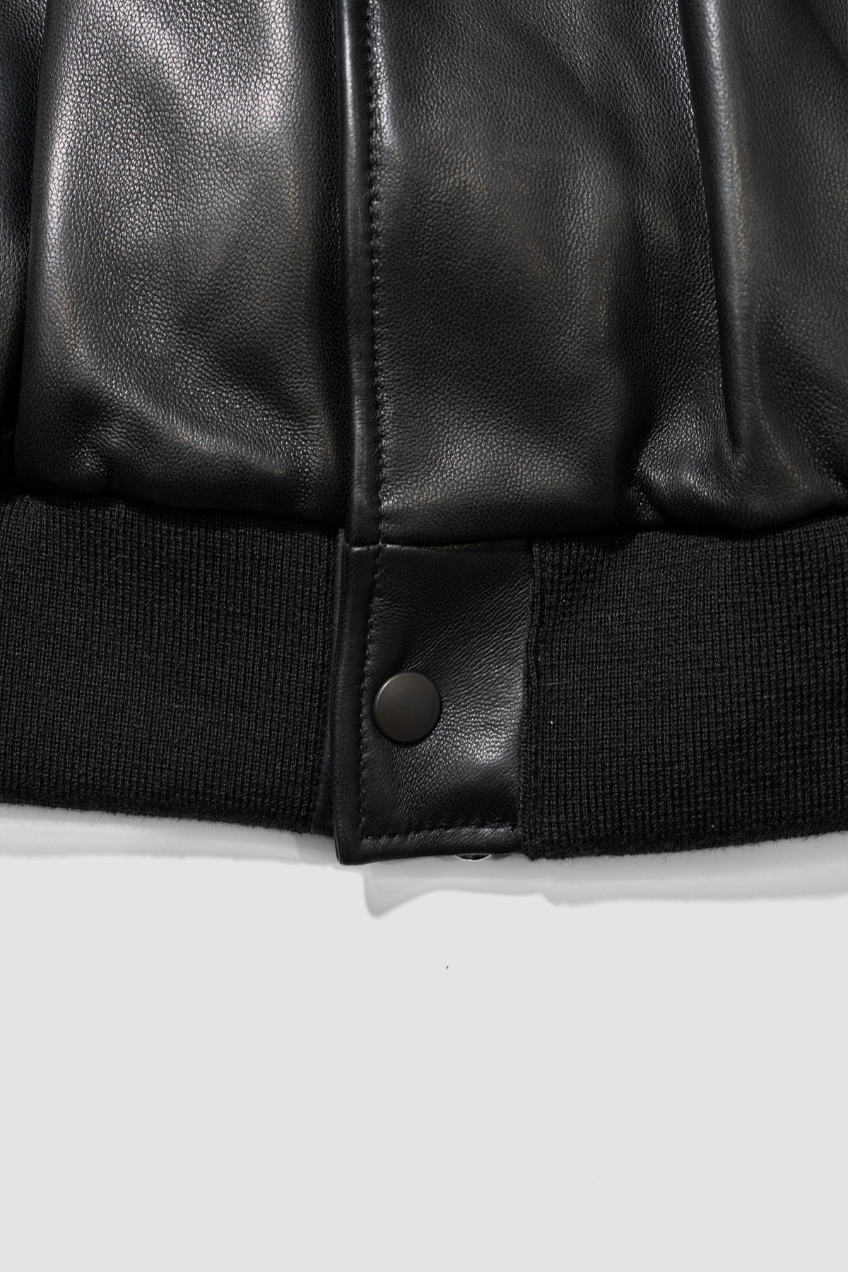 YOKE/ Lamb Leather Bomber Jacket "Black"
