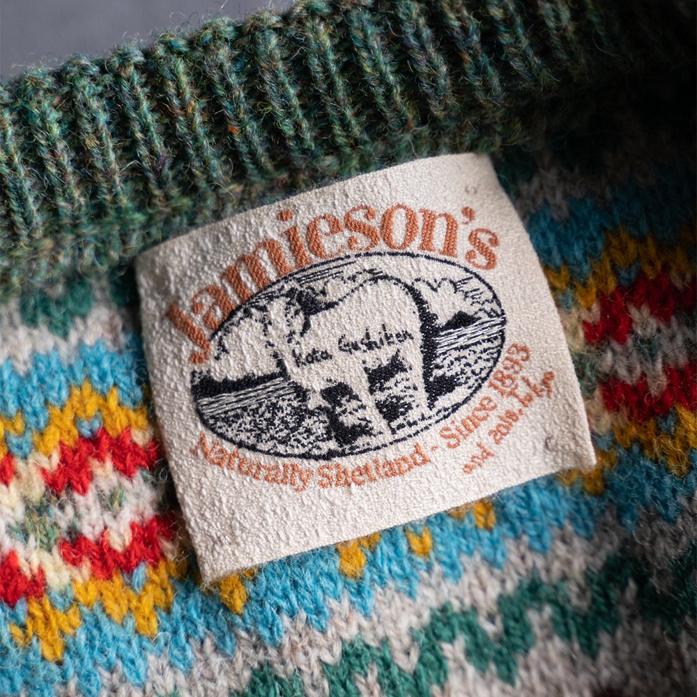 Kota Gushiken/ Jamieson's×Kota Gushiken Reverse Stitch Fair Isle "GRN"