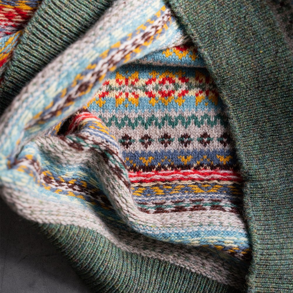 Kota Gushiken/ Jamieson's×Kota Gushiken Reverse Stitch Fair Isle "GRN"