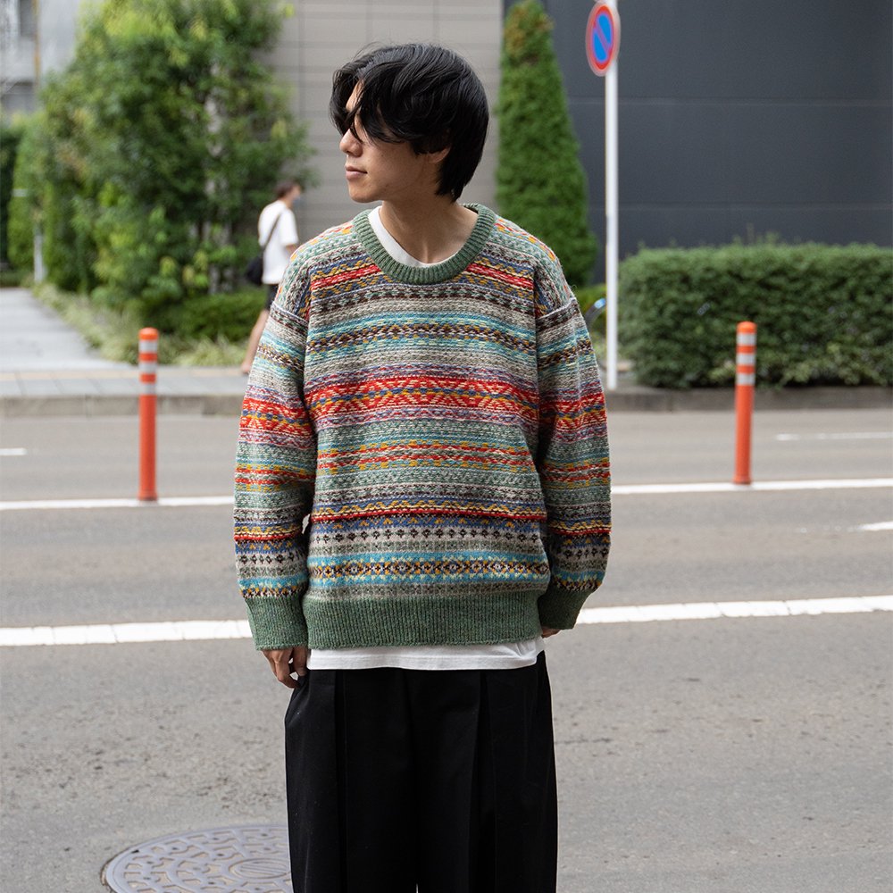 Kota Gushiken/ Jamieson's×Kota Gushiken Reverse Stitch Fair Isle "GRN"