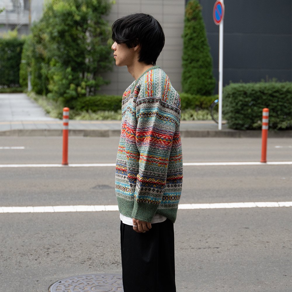 Kota Gushiken/ Jamieson's×Kota Gushiken Reverse Stitch Fair Isle "GRN"