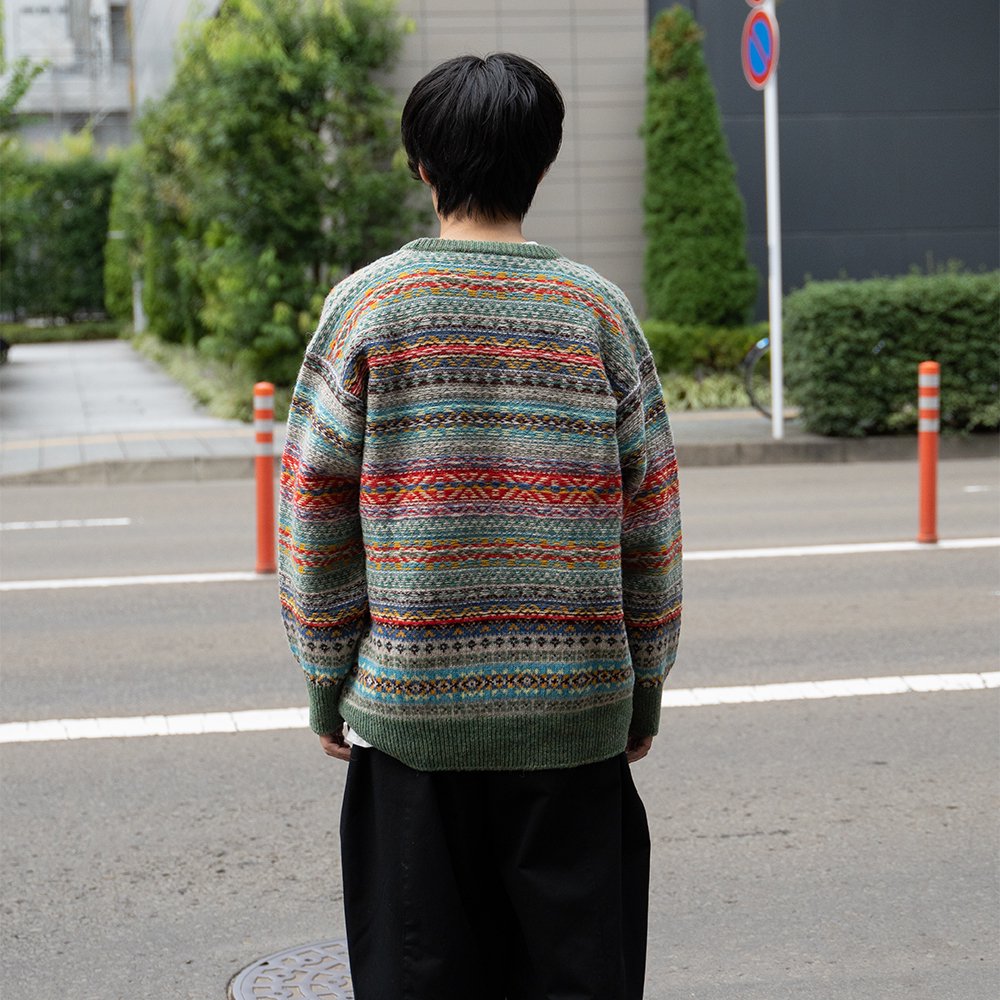 Kota Gushiken/ Jamieson's×Kota Gushiken Reverse Stitch Fair Isle "GRN"