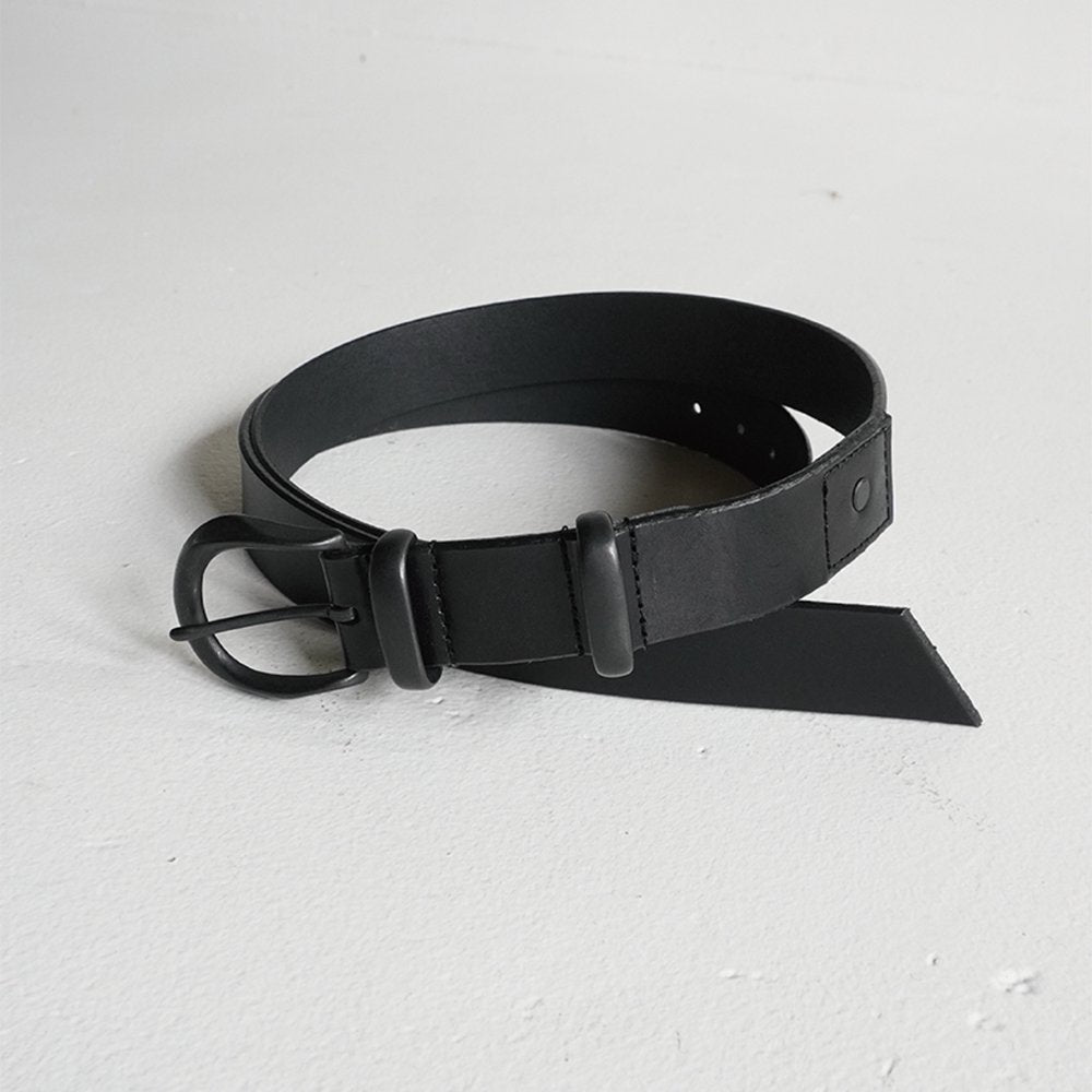 ANCELLM / LEATHER BELT "BLACK"