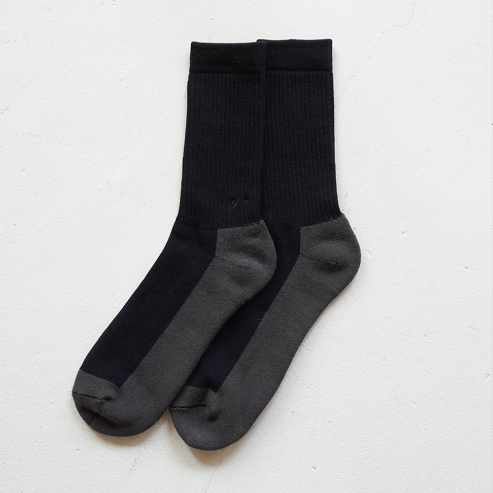 ANCELLM / 2TONE LOGO SOCKS "BLACK"