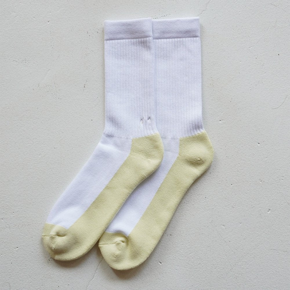 ANCELLM / 2TONE LOGO SOCKS "WHITE"