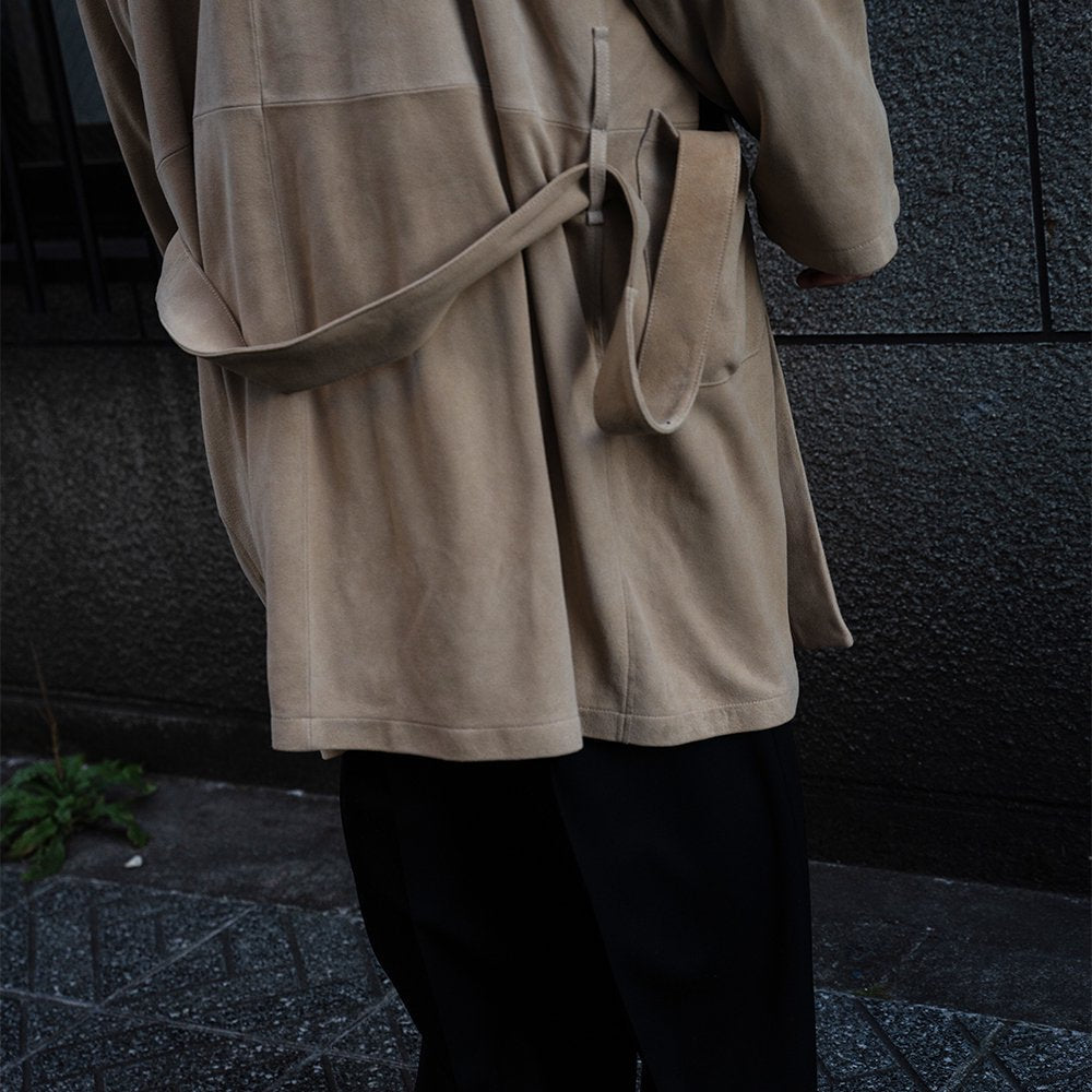 barbell object / suede gown "BEIGE"