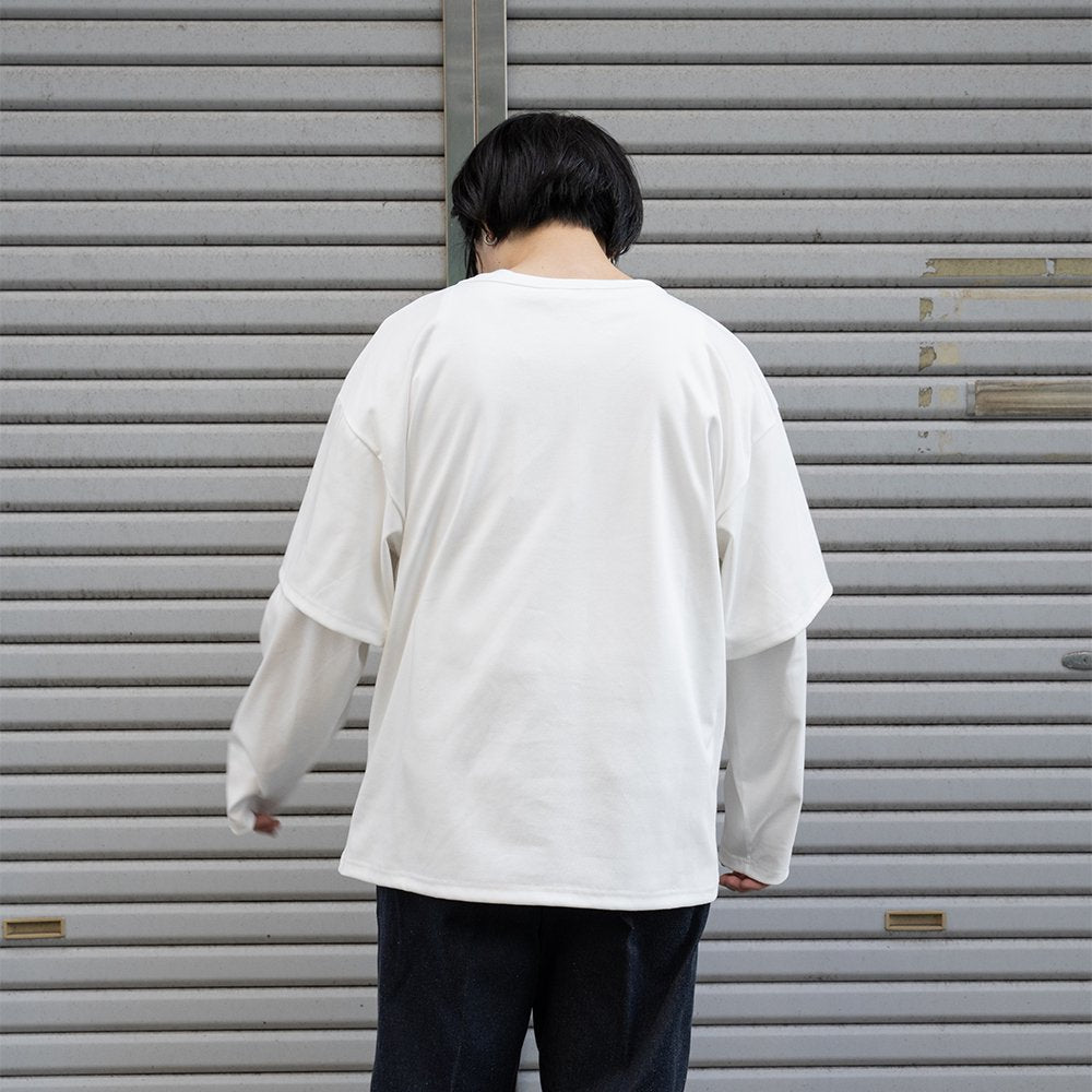 [40%OFF] SEEALL/ LAYERED LS T-SHIRTS "OFF WHITE"