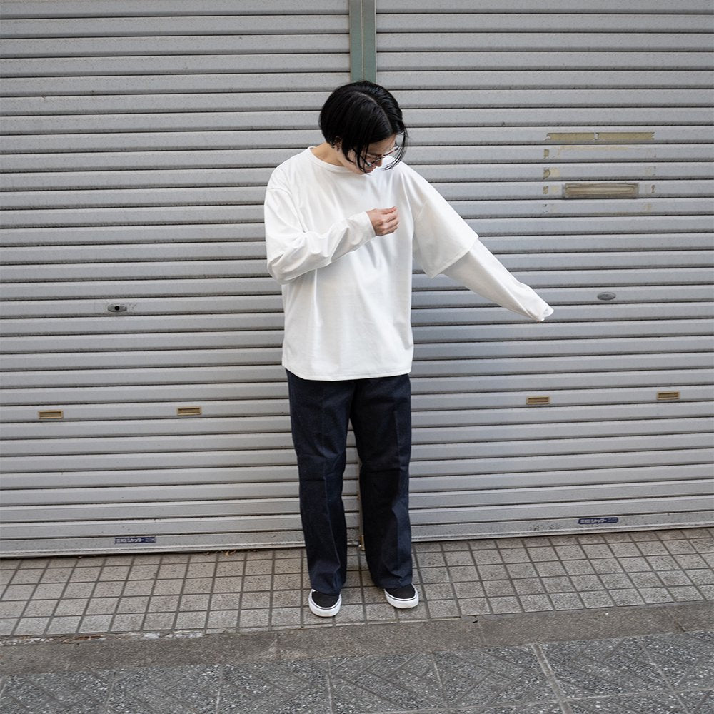 [40%OFF] SEEALL/ LAYERED LS T-SHIRTS "OFF WHITE"