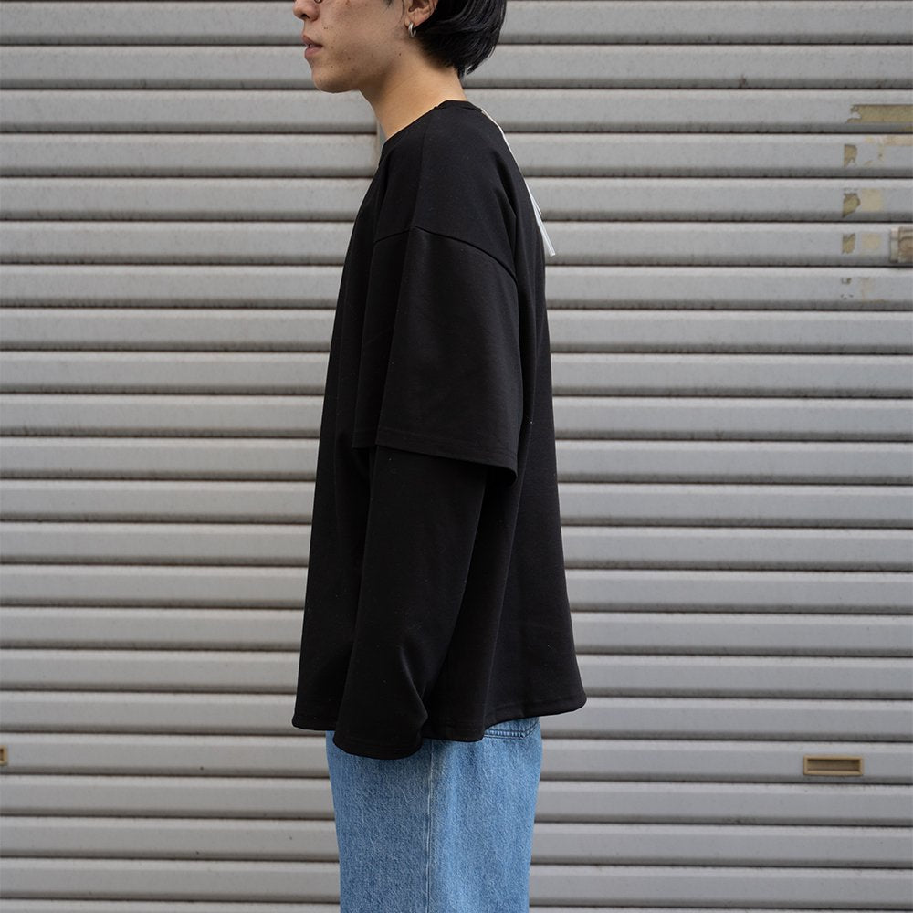 [40%OFF] SEEALL/ LAYERED LS T-SHIRTS "BLACK"