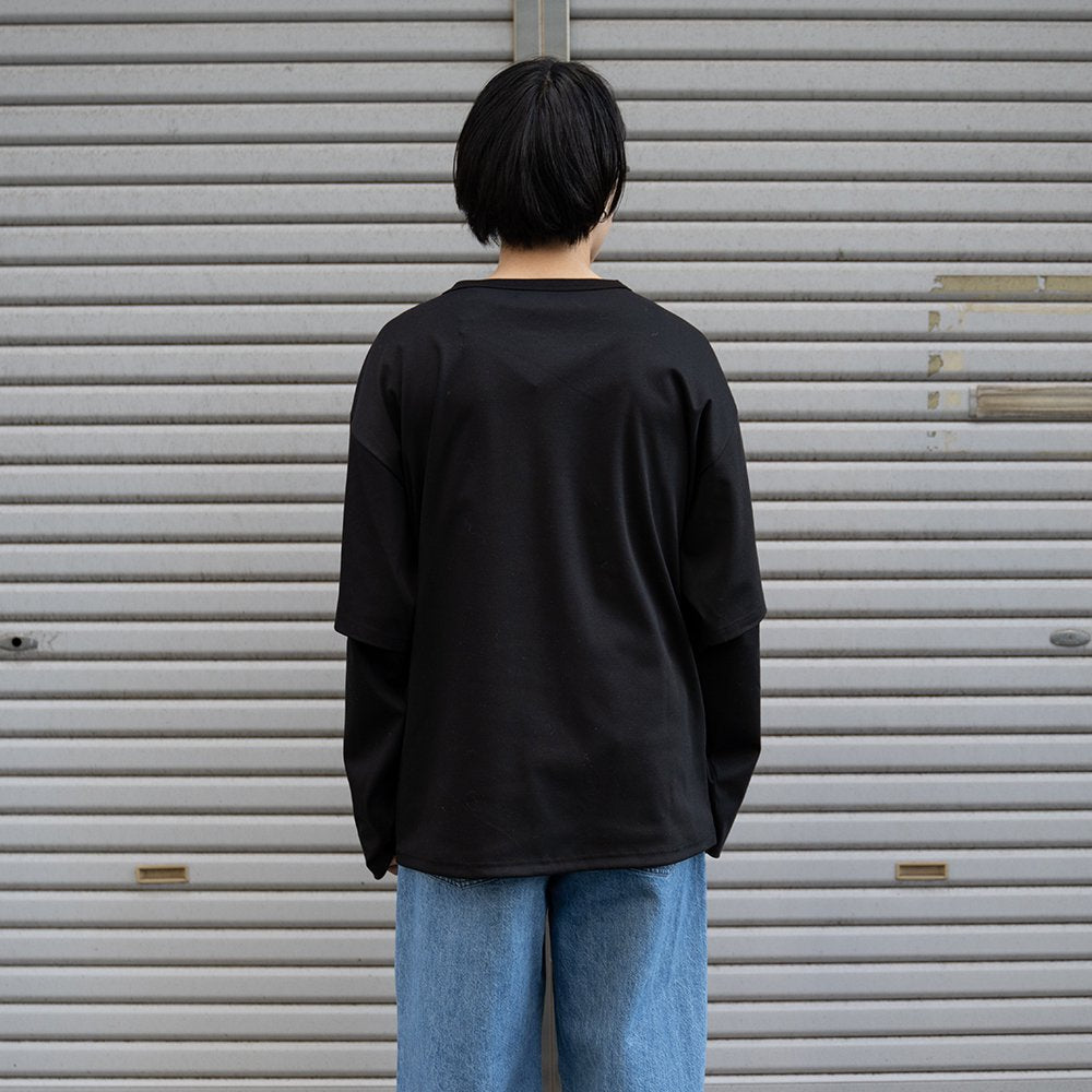 [40%OFF] SEEALL/ LAYERED LS T-SHIRTS "BLACK"