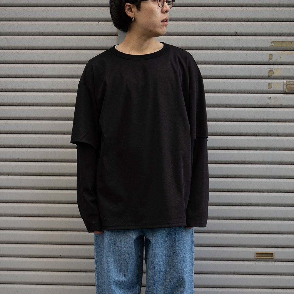 [40%OFF] SEEALL/ LAYERED LS T-SHIRTS "BLACK"