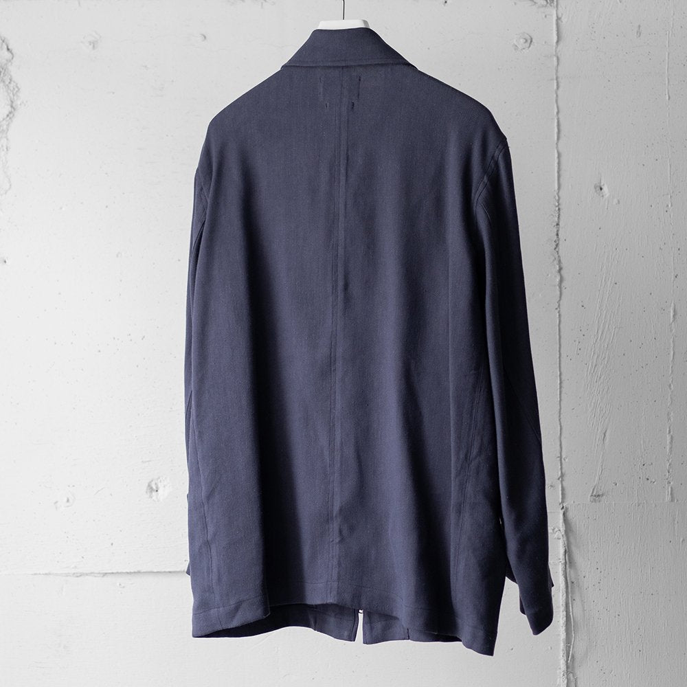 YOKE/ LINEN ZIP BLOUSON "FOG NAVY"