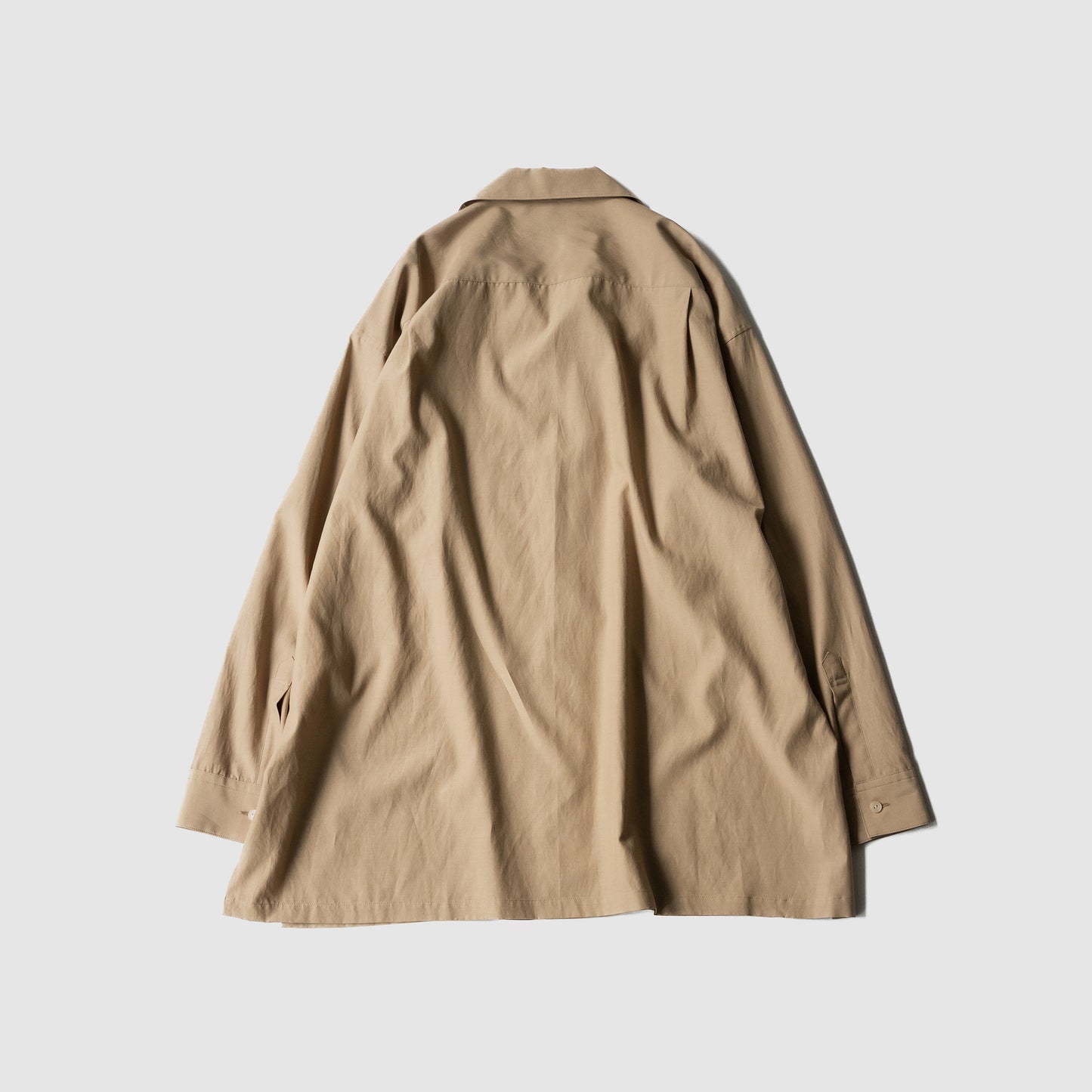 ANTHEM A/ TINY EMBROIDERY OVER SIZE SHIRTS "beige"