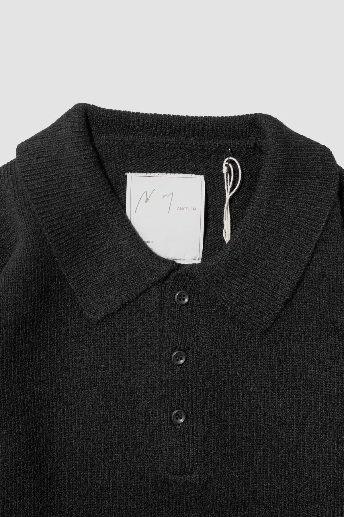 ANCELLM / SHETLAND WOOL SKIPPER KNIT "BLACK"