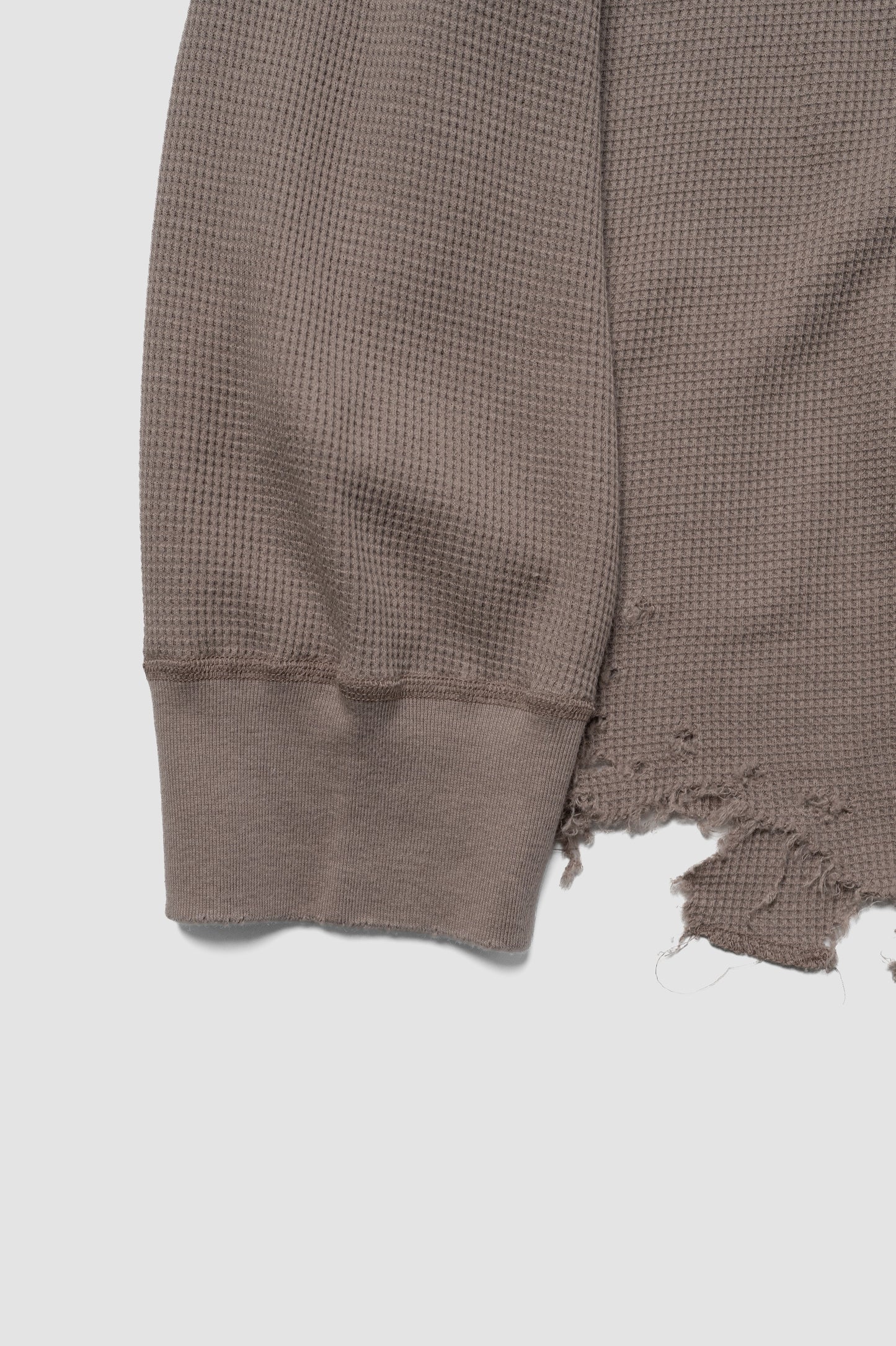 ANCELLM / DAMAGE WAFFLE CREW LS "P.BEIGE"