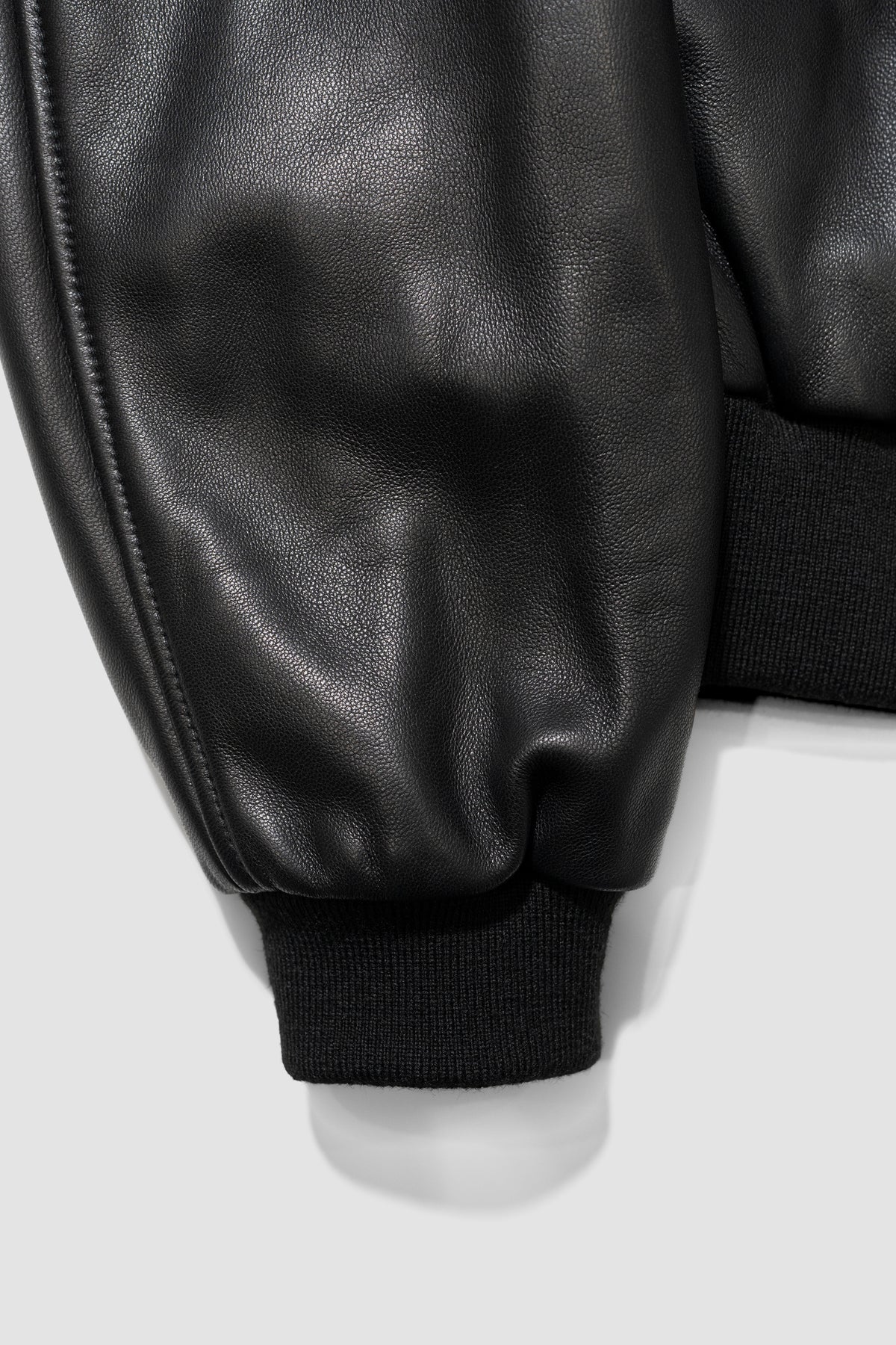 YOKE/ Lamb Leather Bomber Jacket "Black"