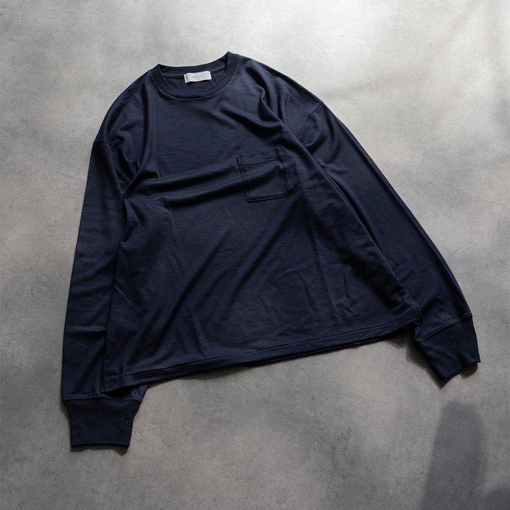 Afiit / WOOL L/S T-SHIRT "NAV"