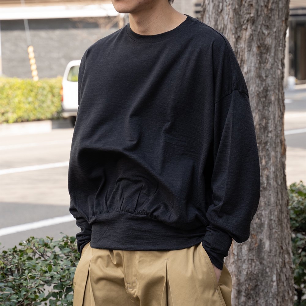 barbell object / swool l/s top "charcoal"