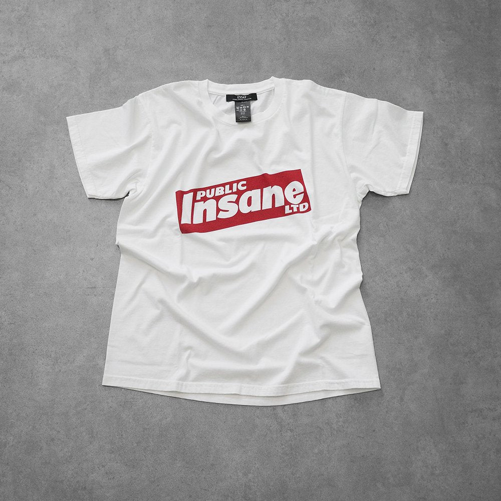 [40%OFF] ESSAY/ WHITE PRINT T-SHIRT "Insane"