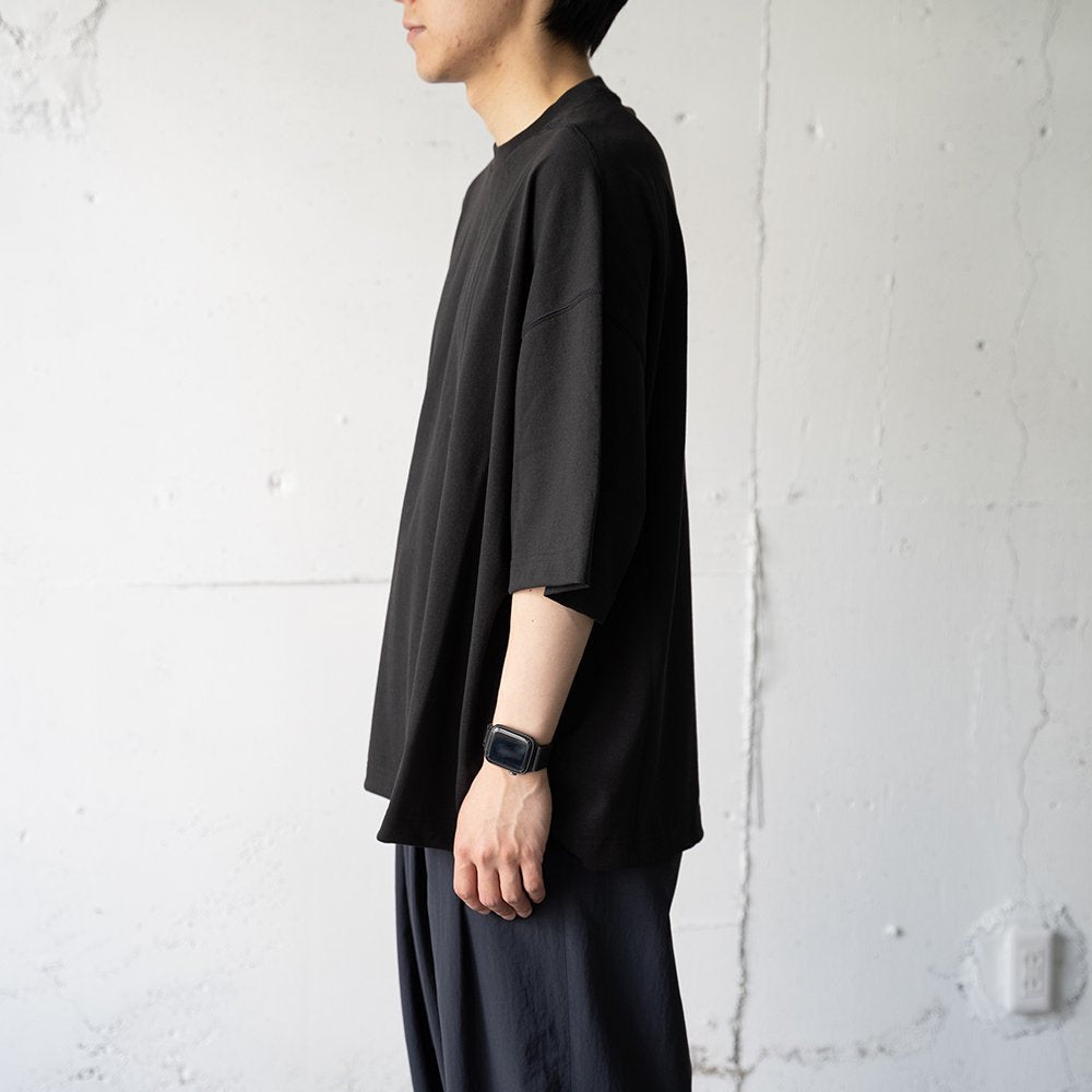 nonnotte/ Draping T Shirt A -Hard Twist Balance Jersey- "Meteorite"