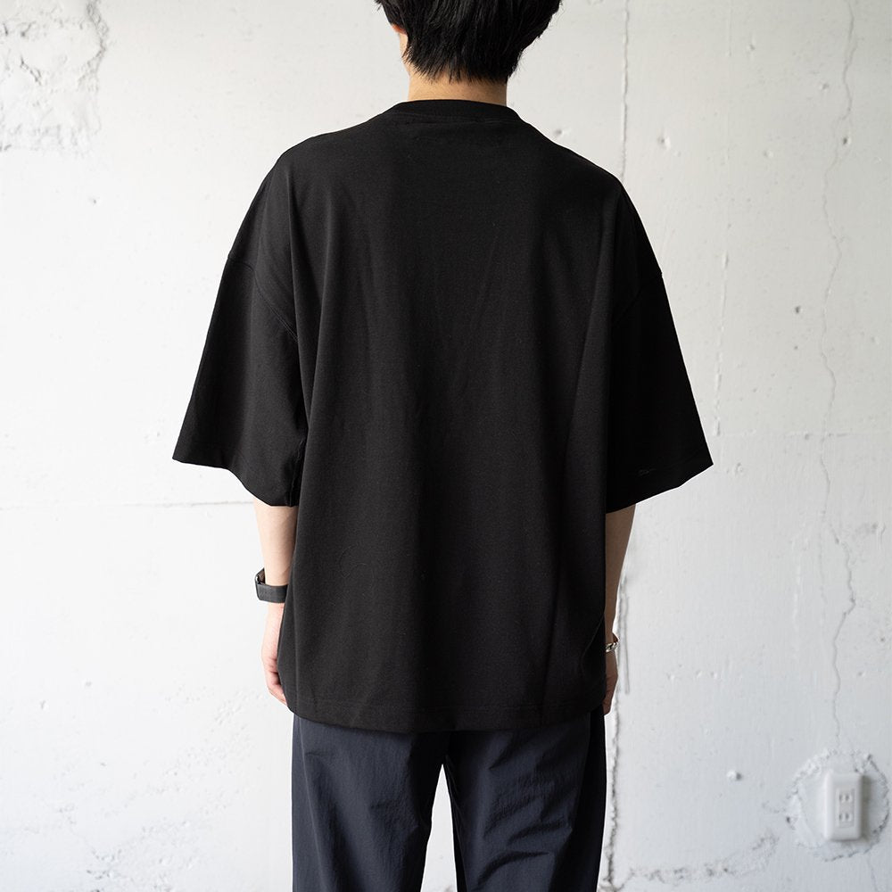 nonnotte/ Draping T Shirt A -Hard Twist Balance Jersey- "Meteorite"