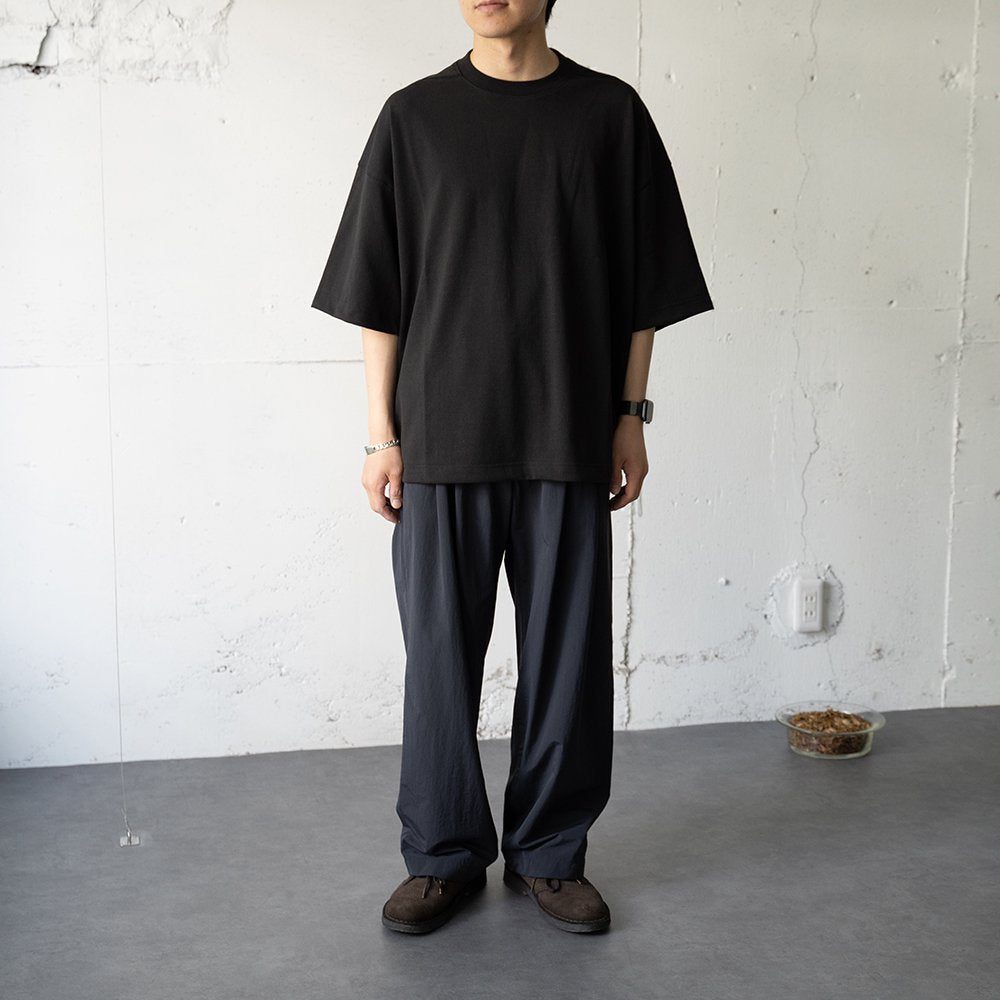 nonnotte/ Draping T Shirt A -Hard Twist Balance Jersey- "Meteorite"