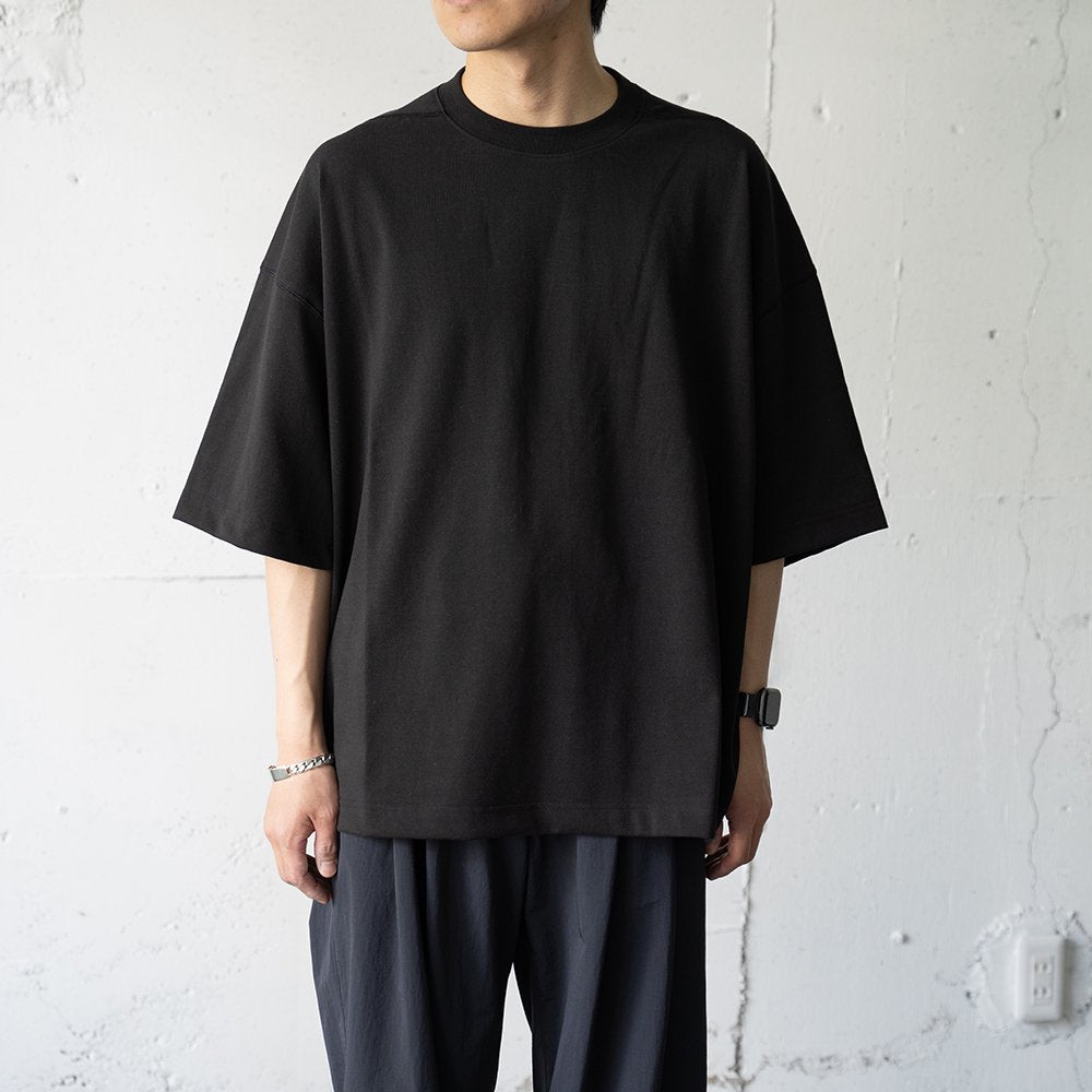 nonnotte/ Draping T Shirt A -Hard Twist Balance Jersey- "Meteorite"