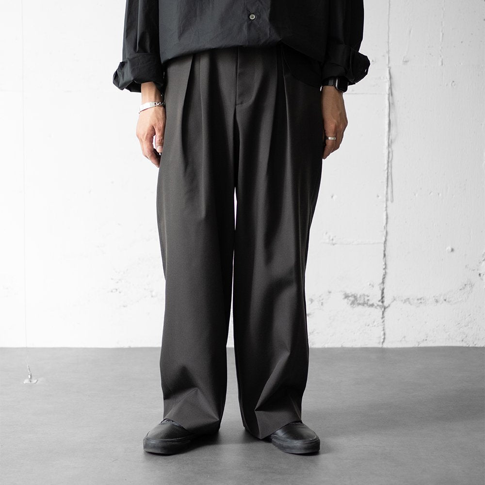 ssstein/ EASY WIDE TROUSERS "GREY KHAKI"