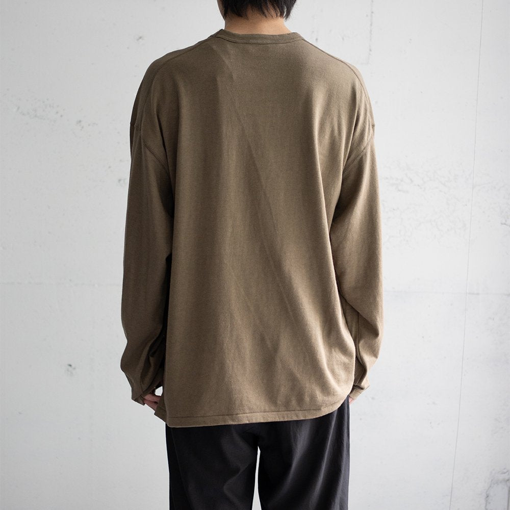 ANCELLM / C/R OVER CREWNECK LS T-SHIRT "OLIVE"