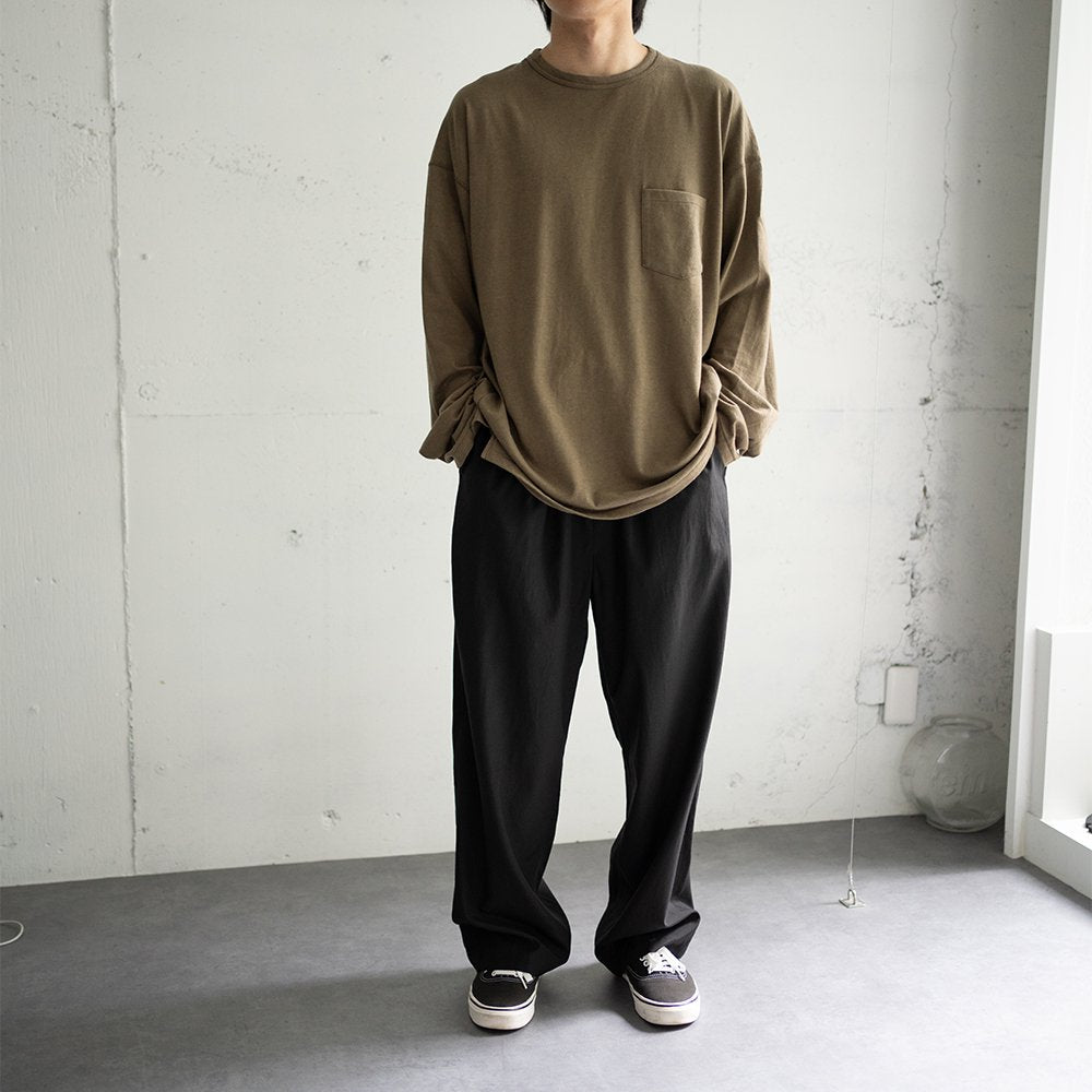 ANCELLM / C/R OVER CREWNECK LS T-SHIRT "OLIVE"