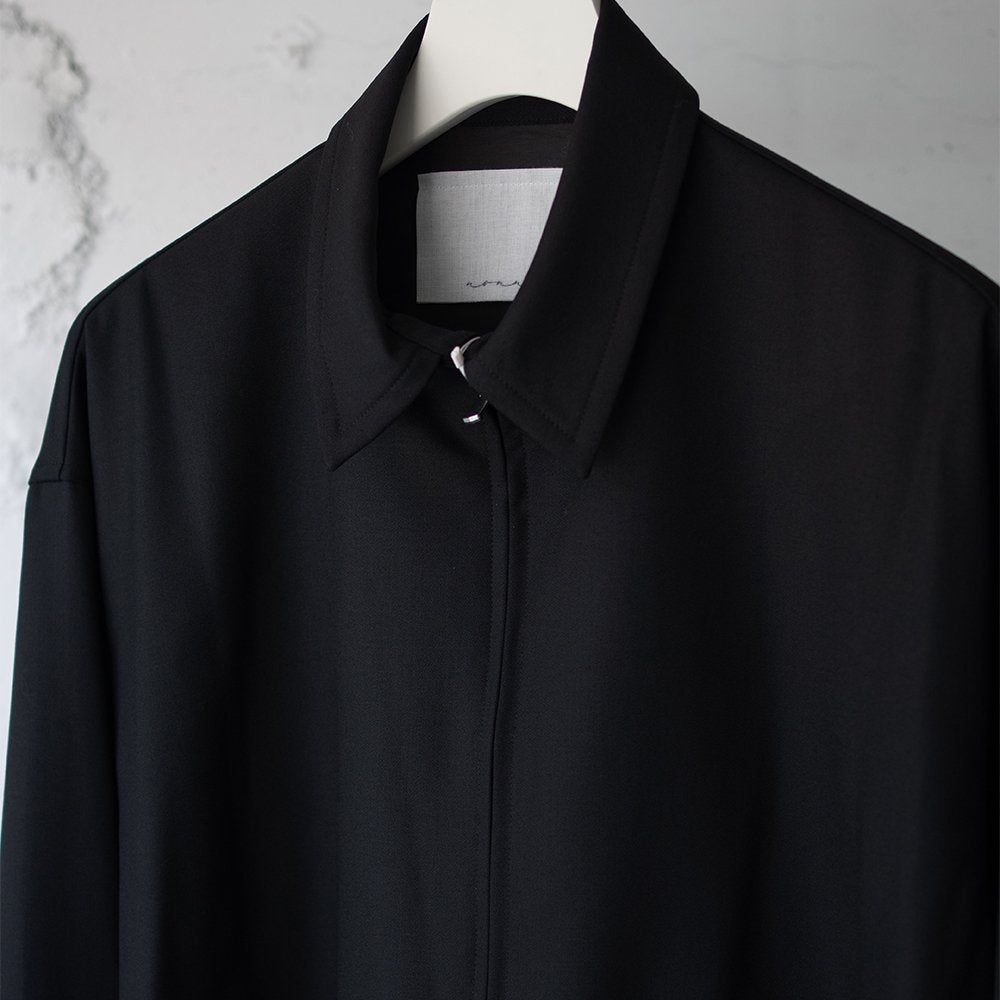 nonnotte/ Draping Bomber Jacket "Deep Black"