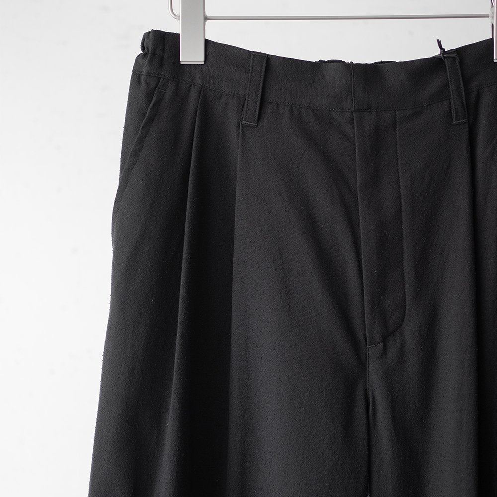 ssstein/ SILK NEP CLOTH EASY WIDE TROUSERS "BLACK"