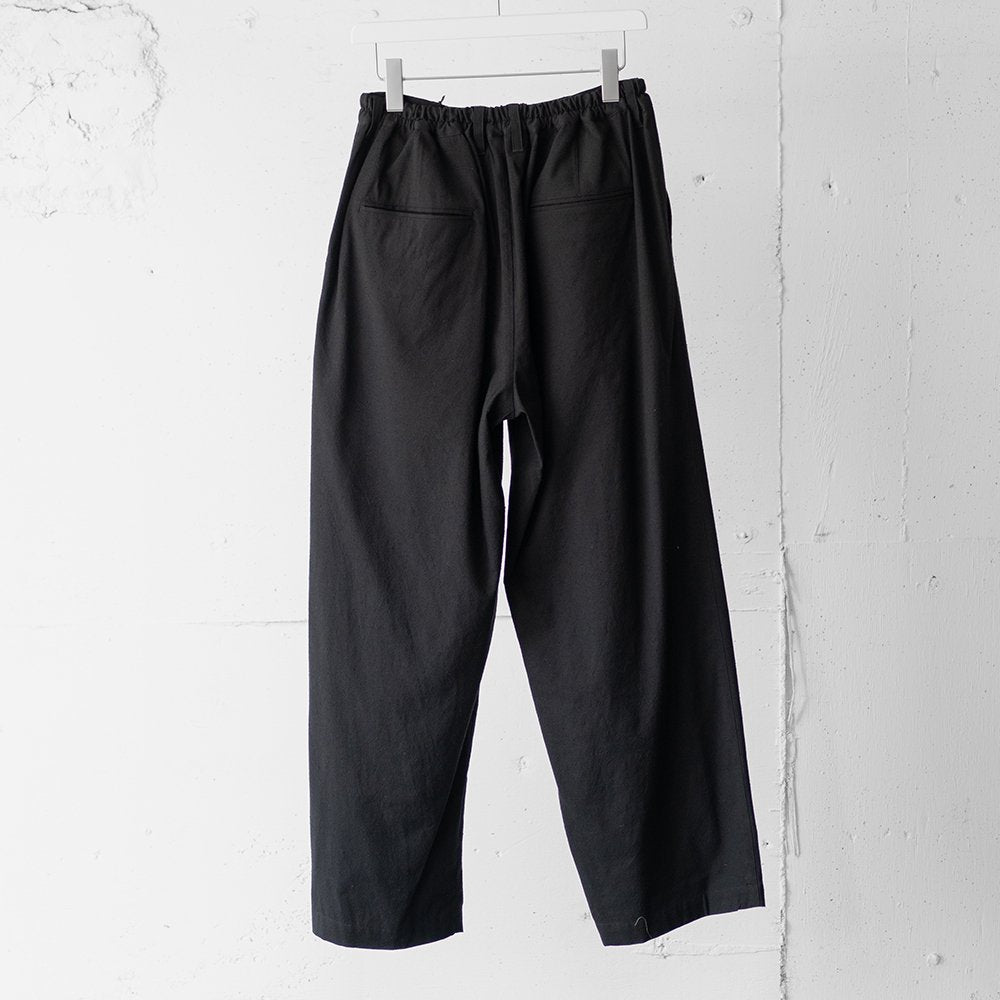 ssstein/ SILK NEP CLOTH EASY WIDE TROUSERS "BLACK"