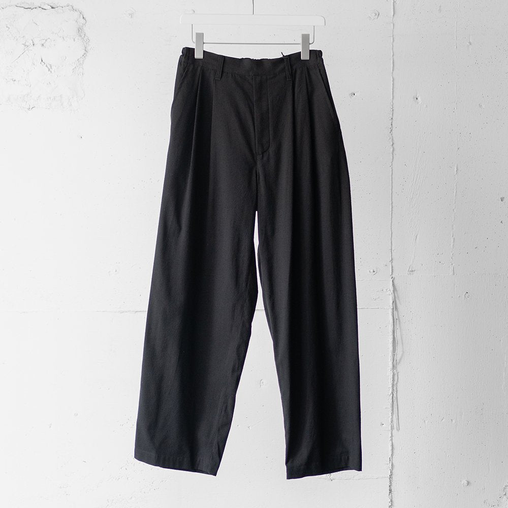 ssstein/ SILK NEP CLOTH EASY WIDE TROUSERS "BLACK"