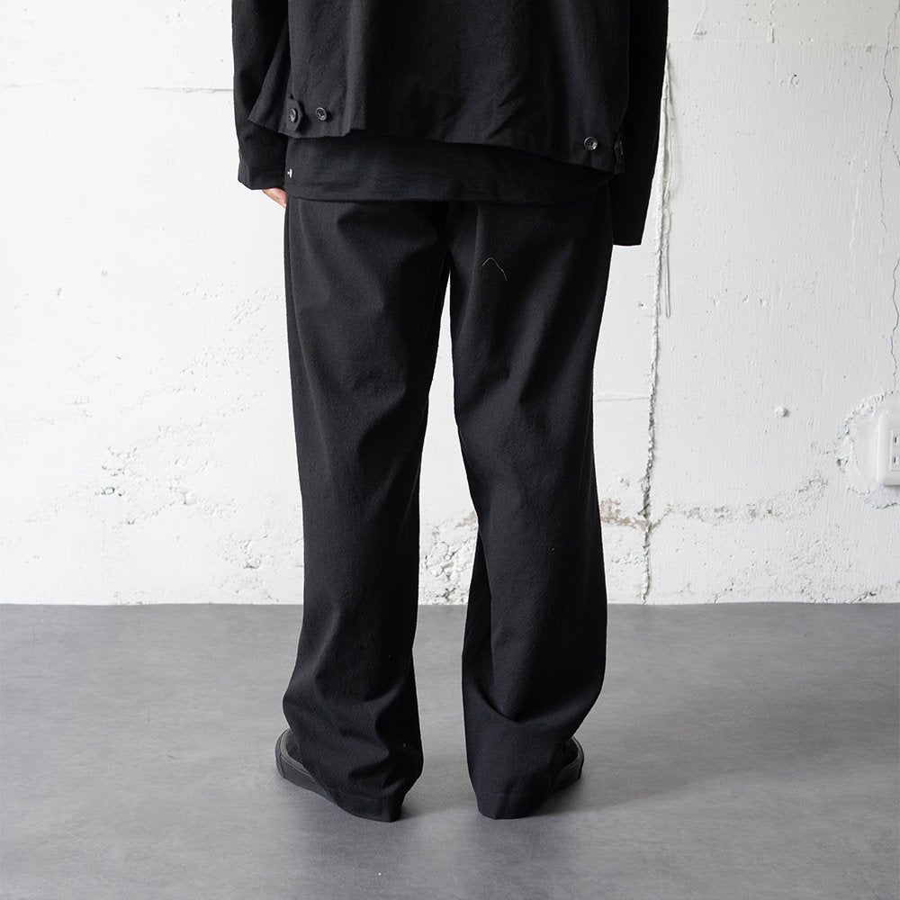 ssstein/ SILK NEP CLOTH EASY WIDE TROUSERS "BLACK"