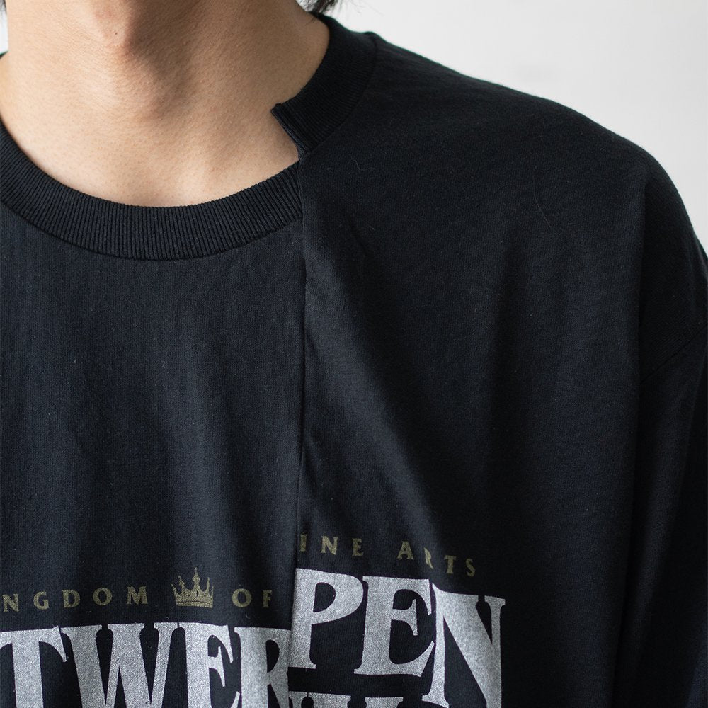 ESSAY/ CUT UP LONG LAYER T-SHIRT "Antwerpen black"